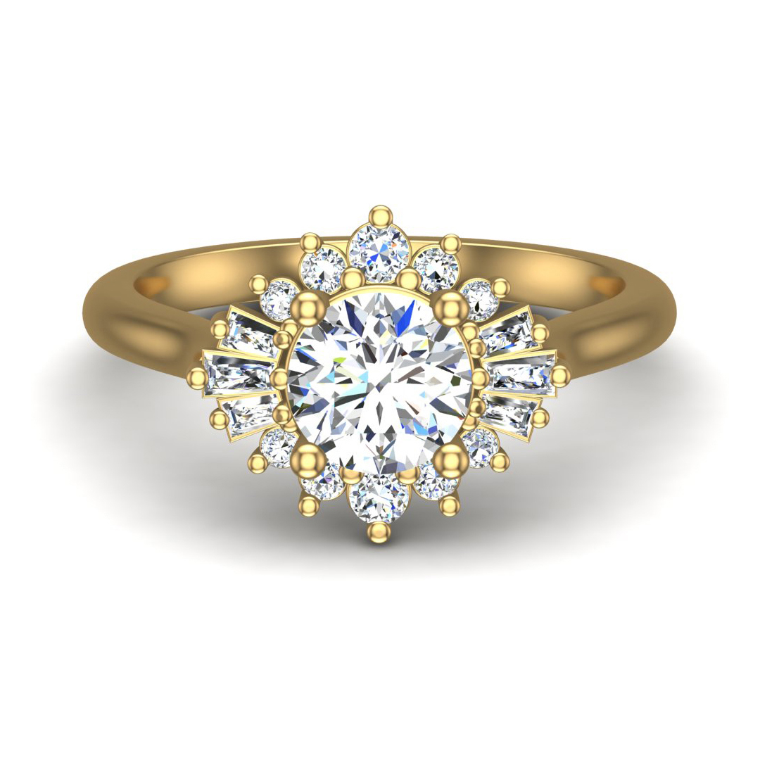 Jayla Ballerina Halo Engagement Ring